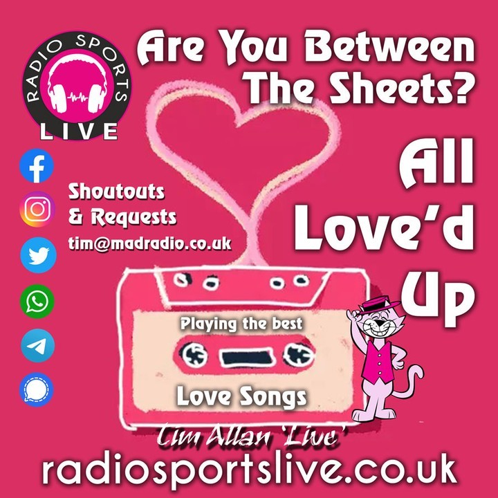 Change of time

📻 All Love'd Up

📆 Today 🕝 19:00

🎶 #LoversMusic

🎙 Tim Allan @timallanmedia @djTimAllan @MadRadioRocks

➡️ Socials @RadioSportsLive

📻 https://radiosportslive.co.uk